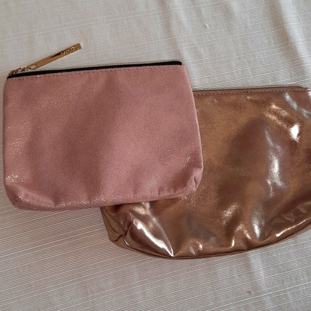 LAST DAY TODAY 5/31 Set of 2 cosmetic bags rose gold NEW lancome bare minerals